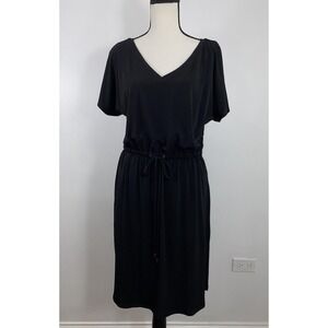 SOMA Weekend Black size M Shirt Dress Elastic Waist V Neck